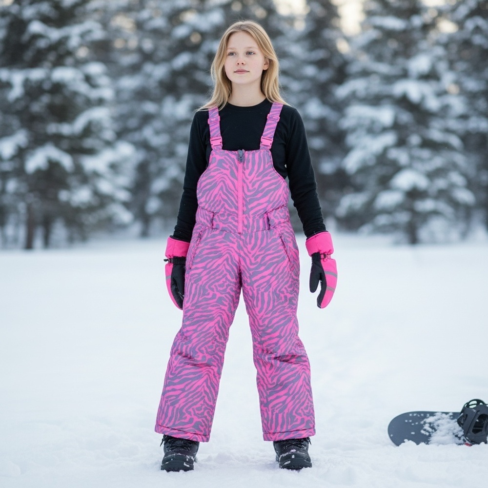 London Fog Girls Pink Zebra Kids Snowsuit M. (5-6)